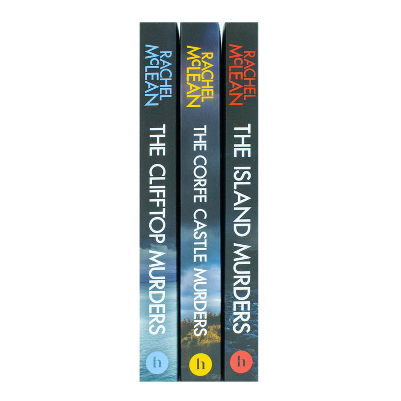 Three paperback books from the Dorset Crime Series by Rachel McLean, part of the Canelo Hera Ltd collection.