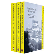 Raymond Chandler Philip Marlowe Series 3 Books collection set by Penguin Ltd featuring Farewell, My Lovely, The High Window, and The Long Good-bye.