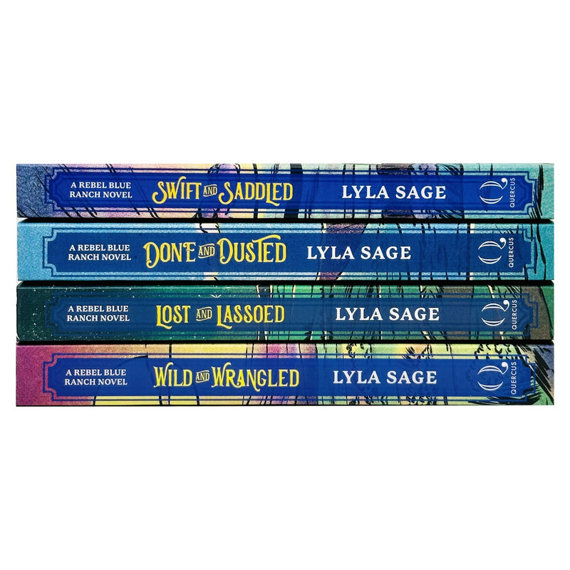 Rebel Blue Ranch Series 4 books set by Lyla Sage, including Done and Dusted and Swift and Saddled, featuring colorful book covers.