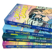 Rebel Blue Ranch Series 4-book set by Lyla Sage, including Done and Dusted and Swift and Saddled, featuring colorful book covers.