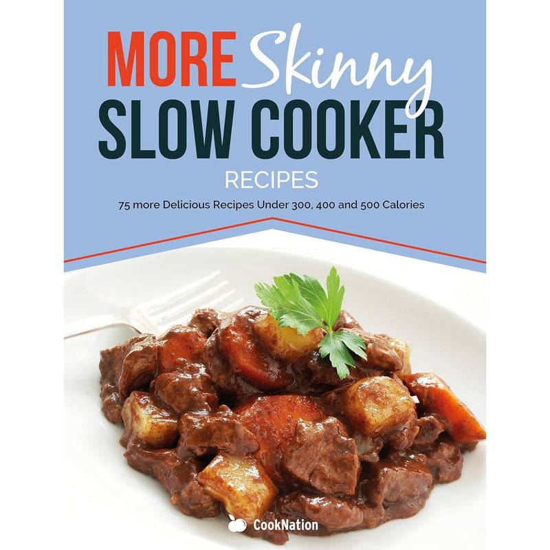 Three paperback cookbooks from The Book Bundle featuring slow cooker soup and curry recipes by The Skinny Slow Cooker collection.