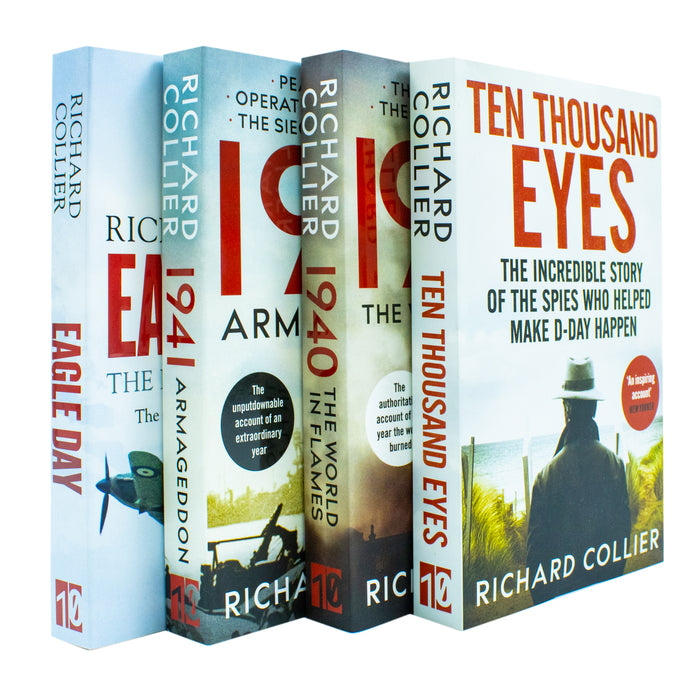 Richard Collier 4 Books Collection Set (1940 The World in Flames, 1941 Armageddon The Road to Pearl Harbor) - The Book Bundle