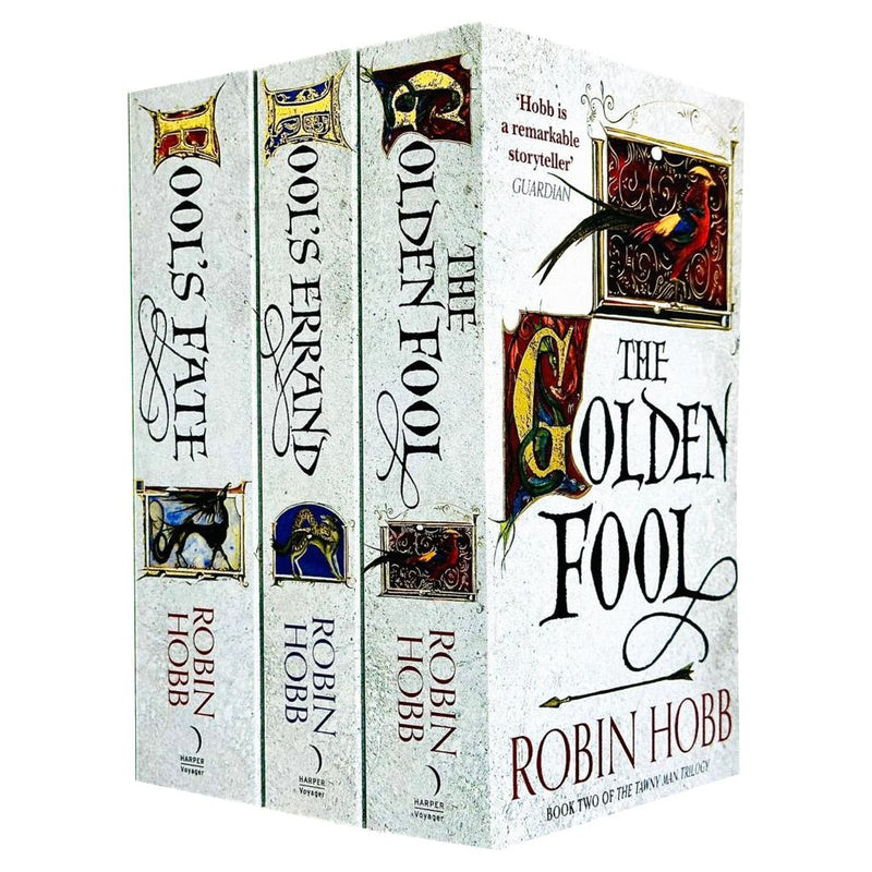 Three paperback books from Robin Hobb's Tawny Man Trilogy collection, fiction series published by Harper Voyager.