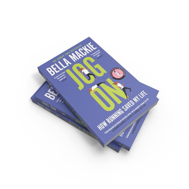 Cover image of "Jog On" by Bella Mackie, a non-fiction paperback about how running transformed her life, published by William Collins.