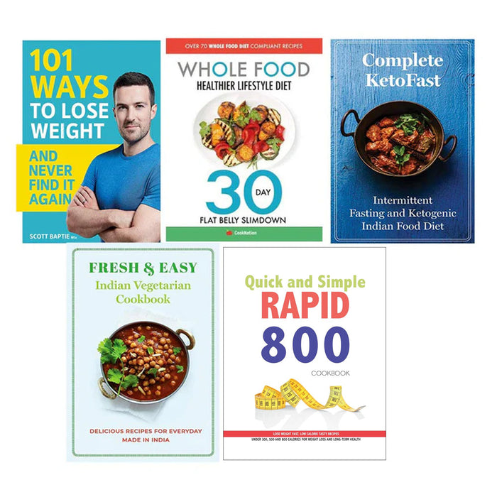 101 ways, whole, indian ,complete ketofast , Quick and Simple RAPID 800 5 books collection set - The Book Bundle