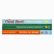 Sarah Adams Collection 3 books set including The Cheat Sheet, When in Rome, and Practice Makes Perfect with colorful covers.