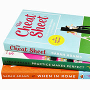 Sarah Adams Collection 3 books set featuring "The Cheat Sheet," "When in Rome," and "Practice Makes Perfect" by Sarah Adams.