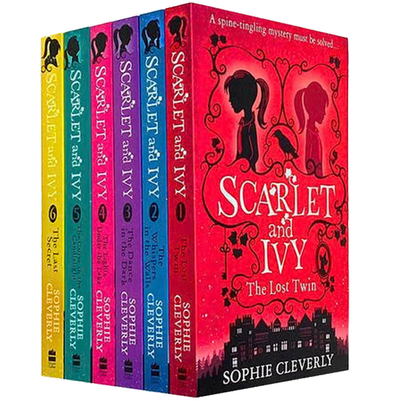 Six paperback Scarlet and Ivy books collection by Sophie Cleverly, featuring colorful covers from the HarperCollins fiction series.