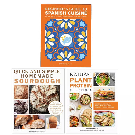 Beginner's Guide to Spanish Cuisine, Natural Plant Protein, Quick and Simple Homemade 3 Books Set - The Book Bundle