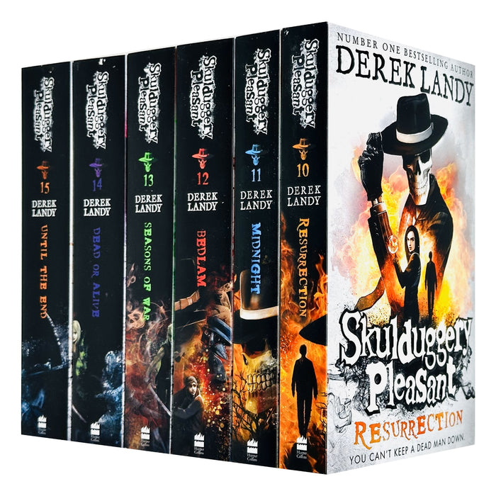 Skulduggery Pleasant 6 Books Collection Set: Book 10-15 (Resurrection, Midnight, Bedlam, Seasons of War, Dead or Alive and Until the End) - The Book Bundle
