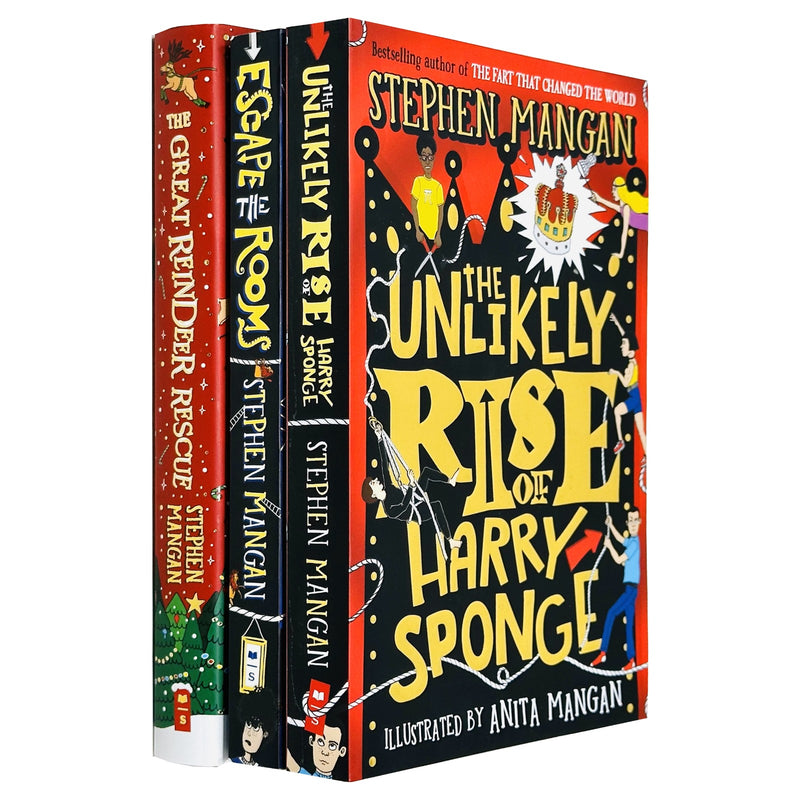 Stephen Mangan Collection 3 Books Set (Great Reindeer Rescue (HB),Escape the Rooms) - The Book Bundle