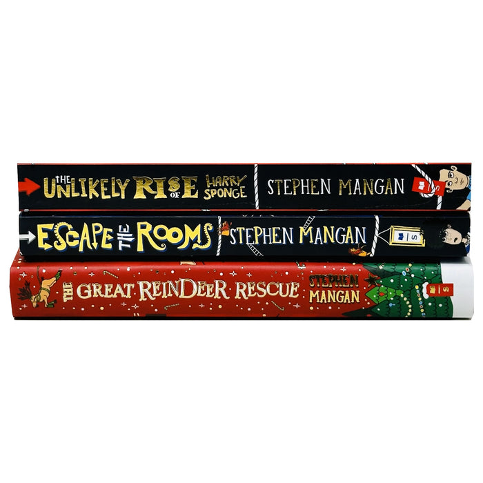 Stephen Mangan Collection 3 Books Set (Great Reindeer Rescue (HB),Escape the Rooms) - The Book Bundle