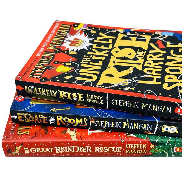 Stephen Mangan Collection 3 Books Set (Great Reindeer Rescue (HB),Escape the Rooms) - The Book Bundle