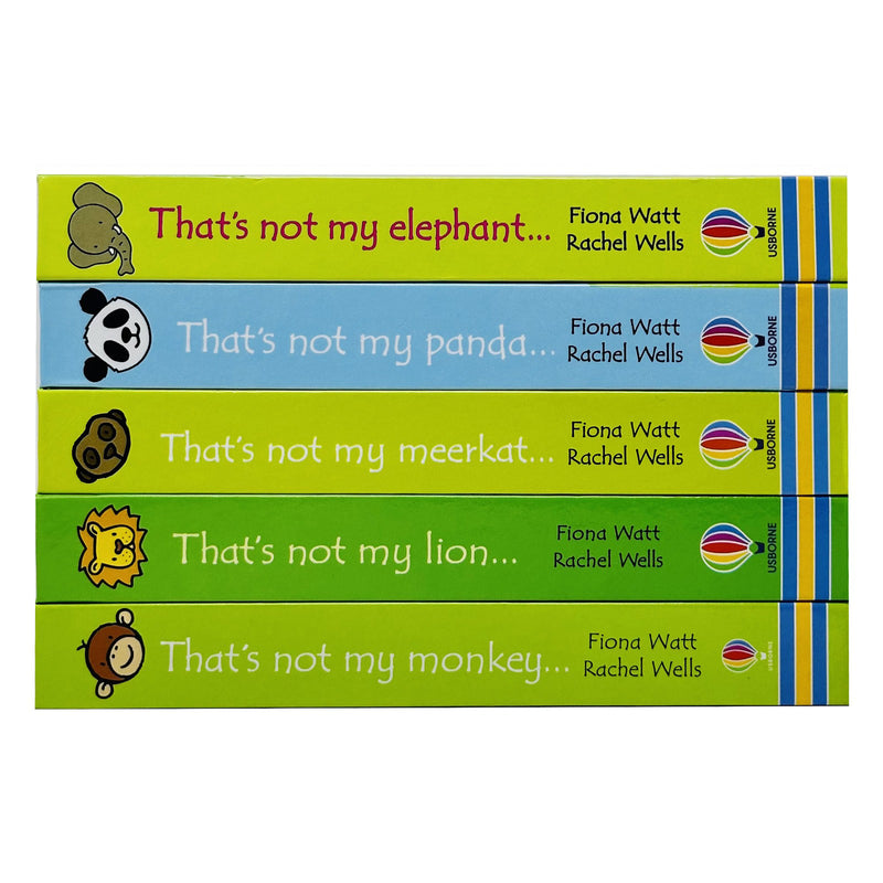 Usborne Touchy-Feely Thats not My Zoo Collection Set 3: Panda and Friends 5 Books Collection Set(Lion, Elephant, Monkey, Panda & Meerkat) - The Book Bundle