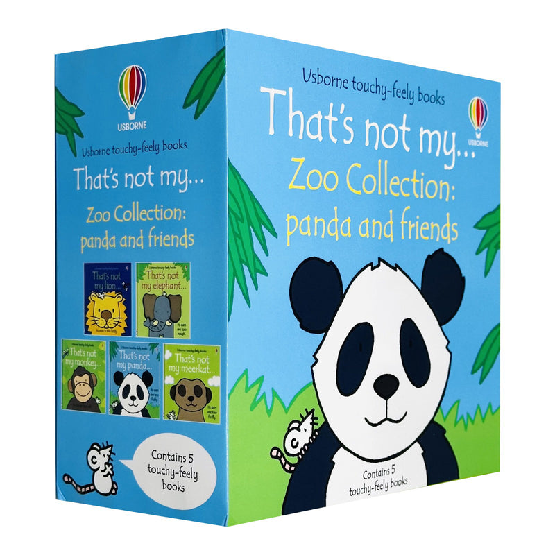 Usborne Touchy-Feely Thats not My Zoo Collection Set 3: Panda and Friends 5 Books Collection Set(Lion, Elephant, Monkey, Panda & Meerkat) - The Book Bundle