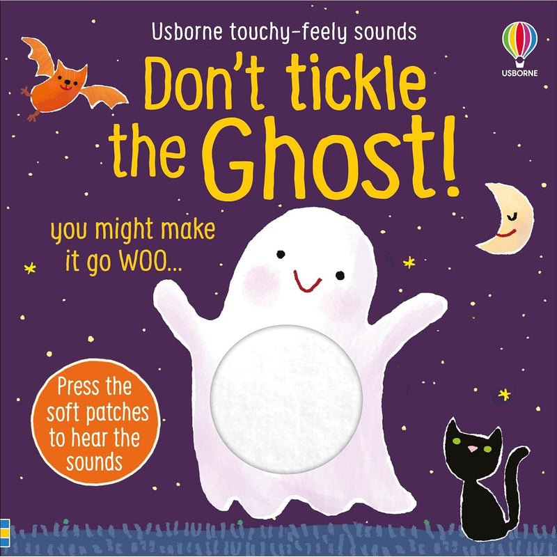 Touchy Feely Sound Books Series 3 set by Sam Taplin features ghost, skeleton, and rhino with textured, interactive pages from Usborne.