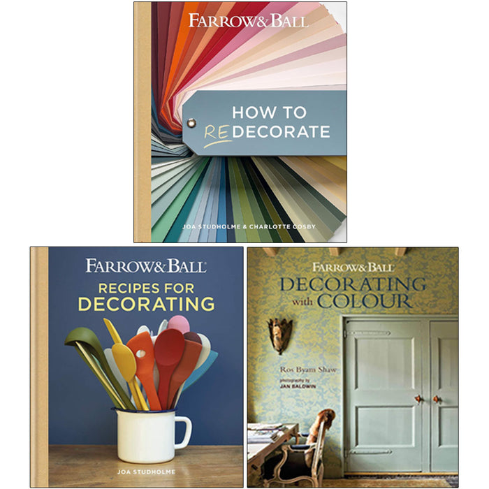 Farrow & Ball Collection 3 Books Set (How to Redecorate, Recipes for Decorating, Decorating with Colour) - The Book Bundle