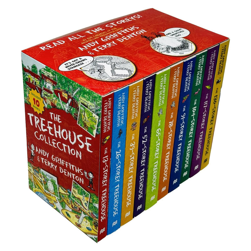The Treehouse Storey Books 1 - 10 Collection Set by Andy Griffiths & Terry Denton (13-Storey, 26-Storey, 39-Storey, 52-Storey, 65-Storey) - The Book Bundle