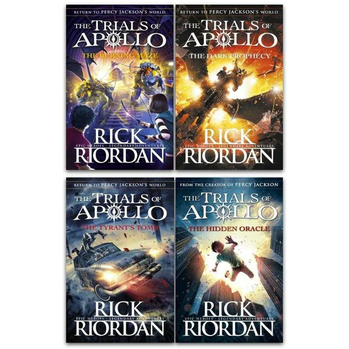 The Trials of Apollo Series Books 1 - 4 Collection Set by Rick Riordan (Hidden Oracle, Dark Prophecy, Burning Maze & Tyrant's Tomb) - The Book Bundle