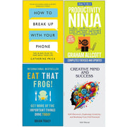 How to Break Up With Your Phone, How to be a Productivity Ninja, Eat That Frog, Creative Mind And Success  4 Books Collection Set - The Book Bundle