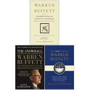 Three-book collection of The Snowball by Warren Buffett, featuring non-fiction books by Mary Buffett, David Clark, and Alice Schroeder.