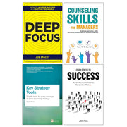 Deep Focus, From Stress to Success, Counseling Skills For Managers, Key Strategy Tools 4 Books Collection Set - The Book Bundle