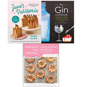 Set of three Jane’s Patisserie cookbooks featuring cakes, cookies, and bread recipes by Jane Dunn, Justine Pattison, and CookNation.
