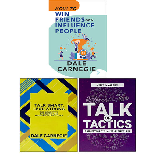 Three books from the Talk Smart Lead Strong collection, including Dale Carnegie and Jeffrey Vaughn titles, displayed together.