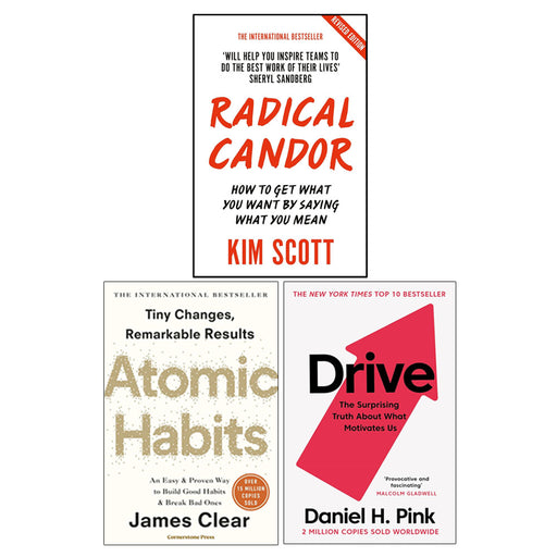 Radical Candor, Atomic Habits, Drive 3 Books Collection Set Paperback - The Book Bundle