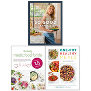 Set of three cookbooks titled So Good Express by Emily English and Christina Shoemaker, featuring quick healthy meal recipes.