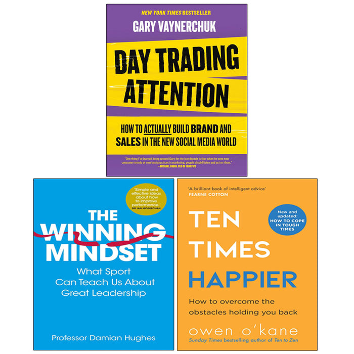 Day Trading Attention,Ten Times Happier,The Winning Mindset 3 Books Collection Set - The Book Bundle