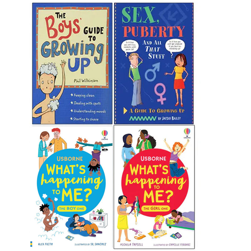 The Boys' Guide to Growing Up, Sex Puberty and All That Stuff, What's Happening To Me? The Girl One, What's Happening To Me? 4 Books Collection Set - The Book Bundle