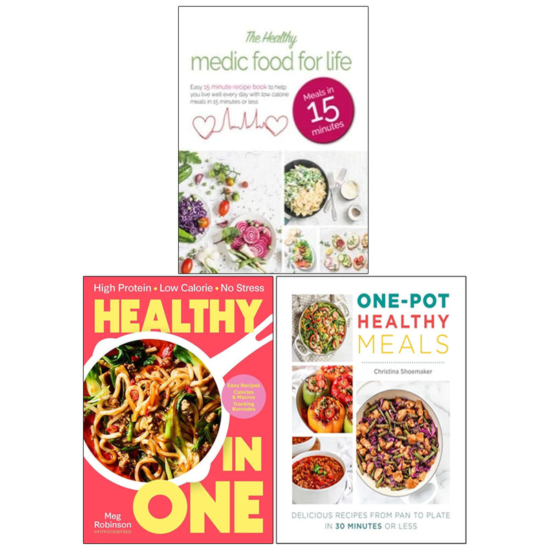 Healthy Medic Food for Life Meals in 15 Minutes book set by Iota Publishing featuring quick, one-pot healthy meal recipes.
