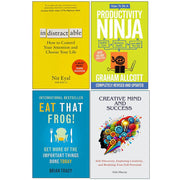 Indistractable, How to be a Productivity Ninja, Eat That Frog, Creative Mind And Success 4 Books Collection Set - The Book Bundle
