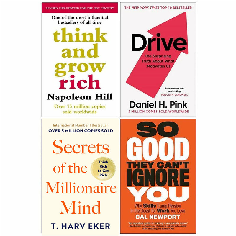 Think And Grow Rich, Drive, Secrets of the Millionaire Mind 4 Books Collection Set - Non Fiction - Paperback