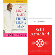 Two paperback non-fiction books from The Book Bundle: "Act Like a Lady, Think Like a Man" by Steve Harvey and "Still Attached" by Isla Monroe.
