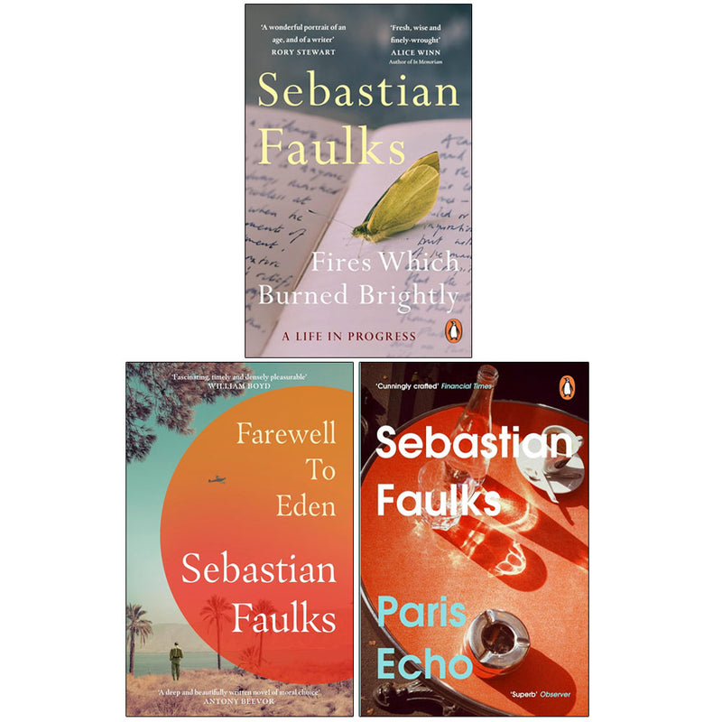 Paris Echo, Fires Which Burned Brightly & More 3 Books Collection Set by Sebastian Faulks - Fiction - Mixed Format