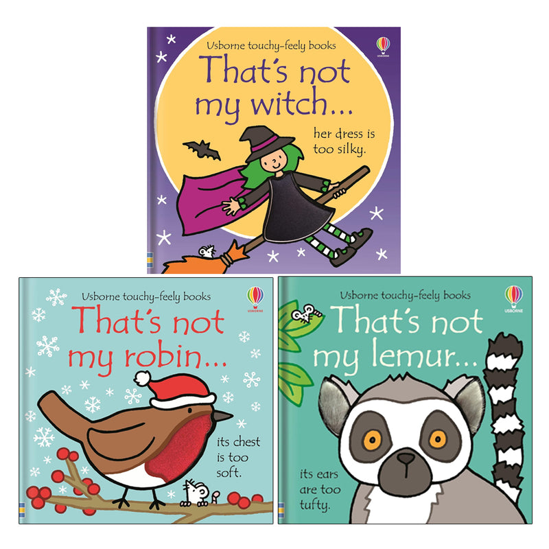 That's not my Series 3 Books Collection Set by Fiona Watt(That's not my robin ,That's not my Witch  &That's not my lemur) - The Book Bundle