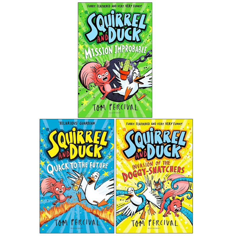 Squirrel And Duck Series 3 Books Collection Set By Tom Percival - Fiction - Paperback