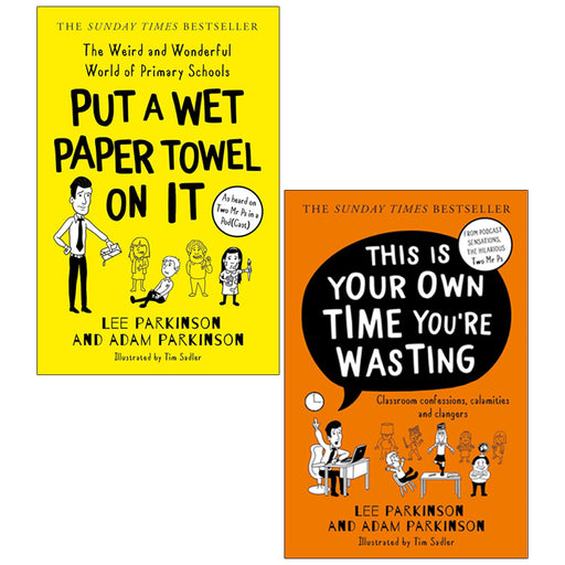 Lee and Adam Parkinson book collection set featuring "Put A Wet Paper Towel on It" and "This Is Your Own Time You’re Wasting" by HarperCollins.