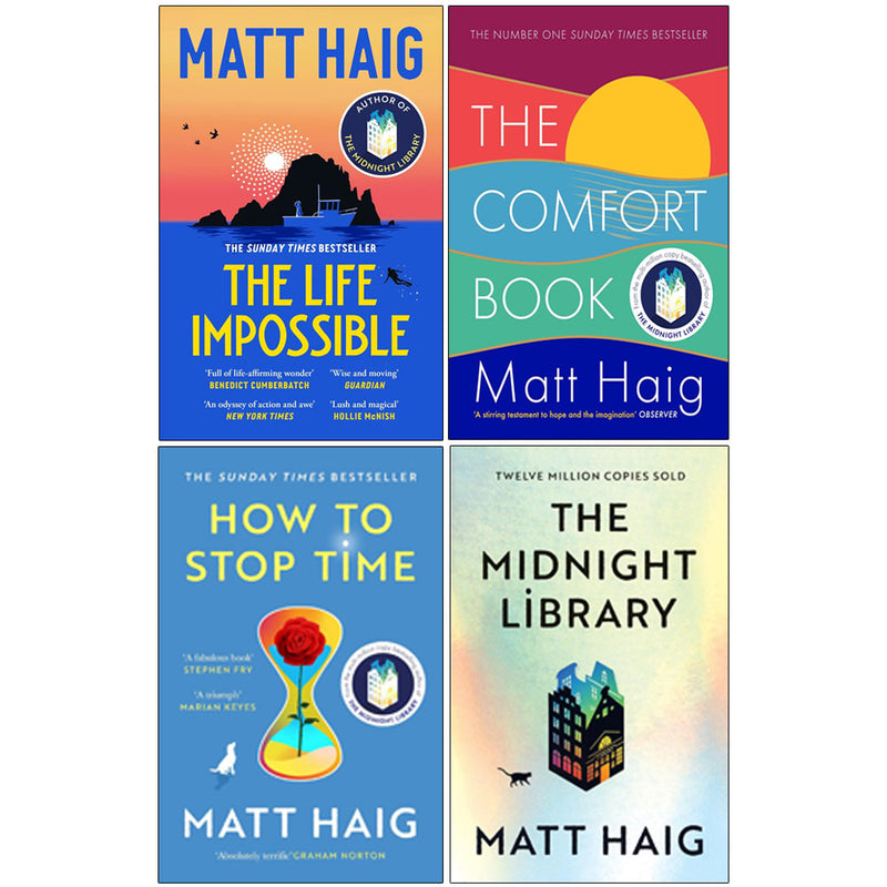 The Midnight Library & How to Stop Time 4 Books Collection Set by Matt Haig - Fiction - Paperback