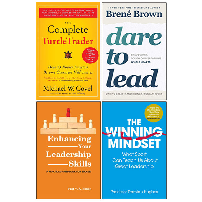 The Complete TurtleTrader, Dare to Lead, Winning Mindset, Enhancing Your Leadership Skills 4 Books Collection Set - The Book Bundle