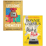 Collection of Bonnie Garmus's Lessons In Chemistry and Peck And Peck books by Manilla Press/Penguin, featuring book covers.