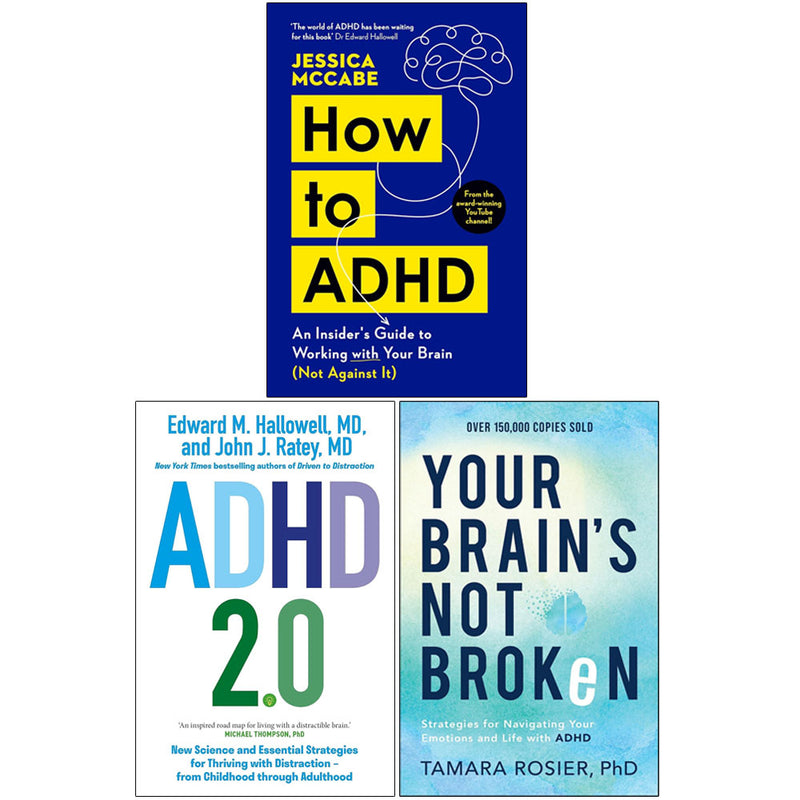 Your Brain’s Not Broken, ADHD 2.0 & How to ADHD 3 Books Collection Set - Non Fiction - Paperback
