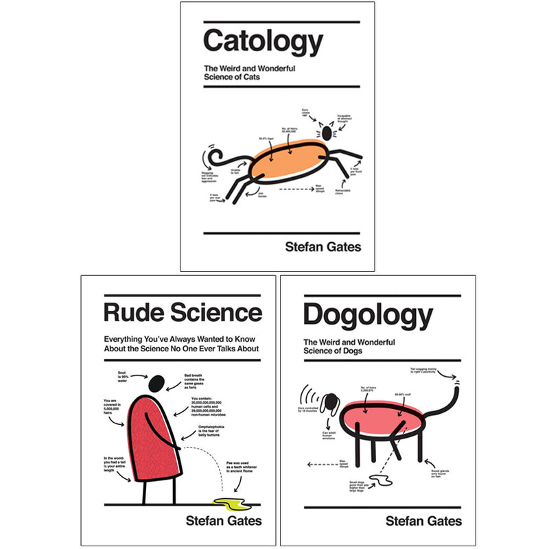 Rude Science, Dogology, Catology 3 Books Collection Set by Stefan Gates - Non Fiction - Hardcover