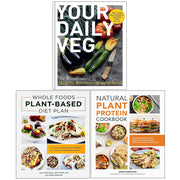 Collection of three plant-based cookbook books by Joe Woodhouse, Robin Robertson, and Jenn Sebestyen, focusing on natural vegetarian recipes.