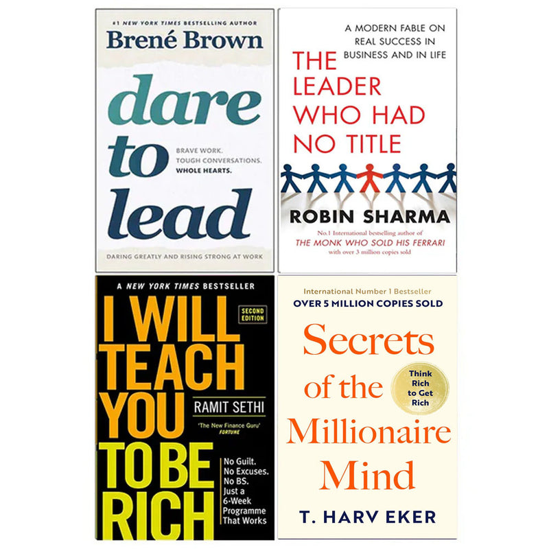 Dare to Lead, I Will Teach You to Be Rich, The Leader Who Had No Title, 4 Books Collection Set - Non Fiction - Paperback