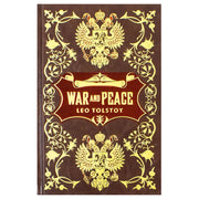 Leather-bound edition of War and Peace by Leo Tolstoy, Wilco Book, featuring a classic hardcover with gold embossed detailing.