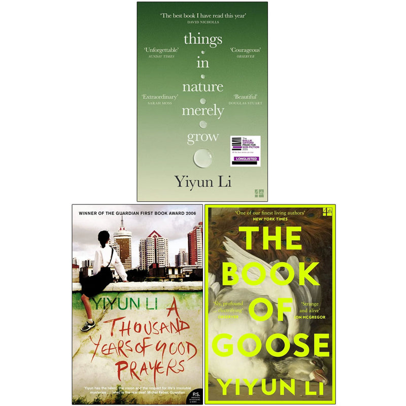 Yiyun Li 3 Books Collection Set (Things in Nature Merely Grow ,The Book of Goose &A Thousand Years of Good Prayers) - The Book Bundle
