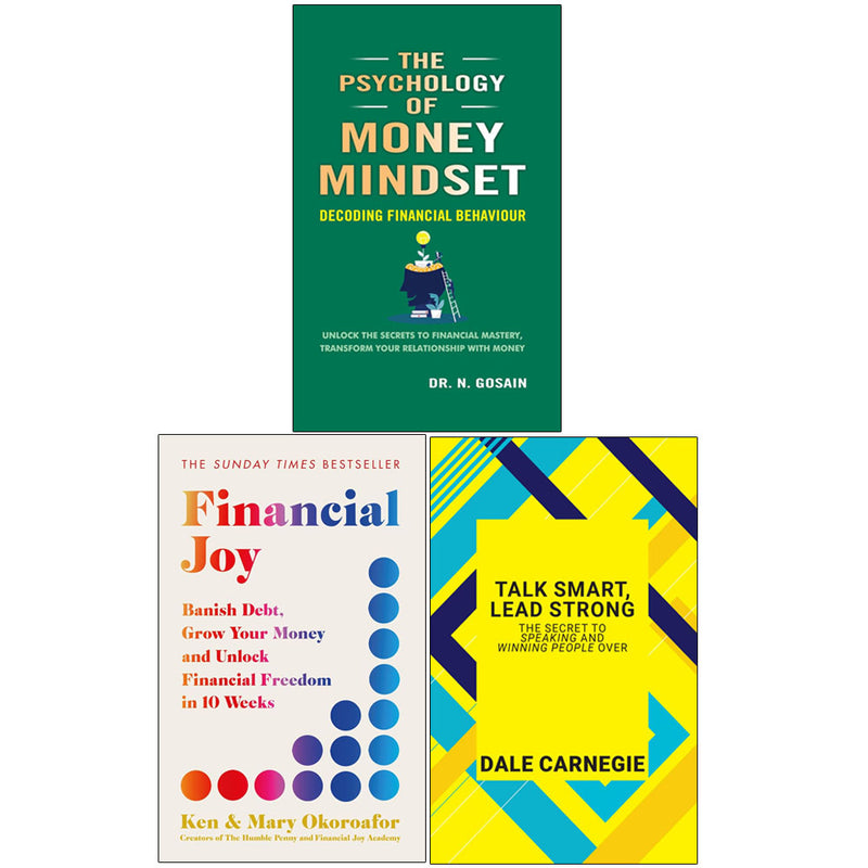 Financial Joy And Psychology Of Money Mindset & Talk Smart 3 Books Collection Set - Non Fiction - Paperback